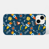 かわいいカラフル宇宙アドベンチャーパターン iPhoneケース (裏面横)