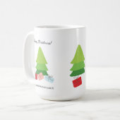 かわいいカラフル家族イラストレーション コーヒーマグカップ (正面左)