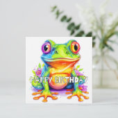 かわいいカラフル小さなカエル カード (スタンド正面)