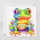 かわいいカラフル小さなカエル カード (正面)