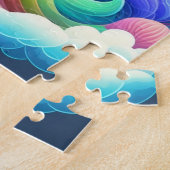 かわいいカラフル小さなプリンセスと虹 ジグソーパズル (側面)