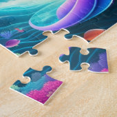 かわいいカラフル小さなプリンセスと虹 ジグソーパズル (側面)