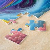 かわいいカラフル小さなプリンセスと虹 ジグソーパズル (側面)