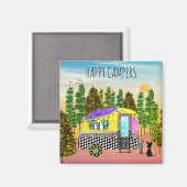 かわいいカラフル幸せなキャンパーマグネット マグネット (正面/裏面)