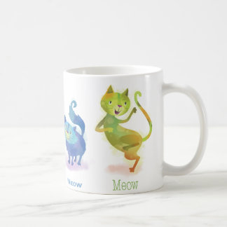 かわいいカラフル幸せな猫たちのマグカップ コーヒーマグカップ