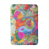 かわいいカラフル幸せな豚とハートバスマット バスマット (正面縦)