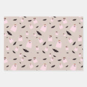 かわいいカラフル幽霊ハロウィーン ラッピングペーパーシート (正面2)