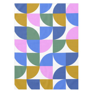 かわいいカラフル幾何モダン図形青紫 テーブルクロス