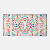 かわいいカラフル幾何学的型枠パターンvotive cand デスクマット (正面)