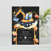 かわいいカラフル建築誕生日 招待状 (スタンド正面)