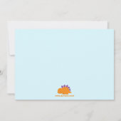 かわいいカラフル恐竜の誕生日パーティーの招待 招待状 (裏面)