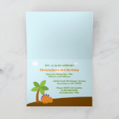 かわいいカラフル恐竜の誕生日パーティーの招待 招待状 (内部)