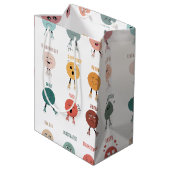 かわいいカラフル感覚感情顔表 ミディアムペーパーバッグ (裏面アングル)