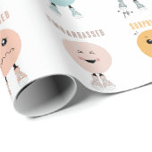 かわいいカラフル感覚感情顔表 ラッピングペーパー (ロールコーナー)