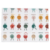 かわいいカラフル感覚感情顔表 ラージペーパーバッグ (裏面)