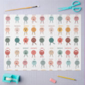 かわいいカラフル感覚感情顔表 薄葉紙 (クラフト)