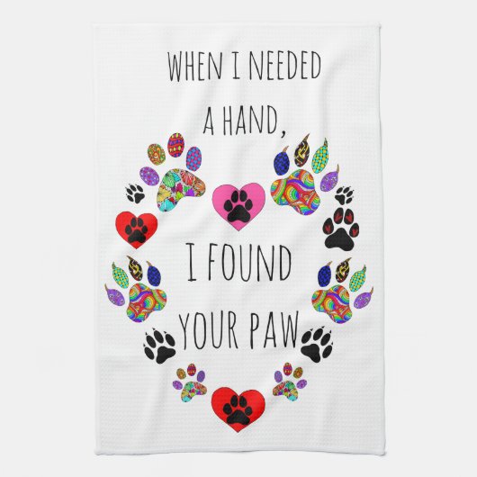 かわいいカラフル手で印刷キッチンタオル キッチンタオル (縦)