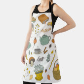 かわいいカラフル手描きヴィンテージ秋セット  エプロン (インサイチュ)
