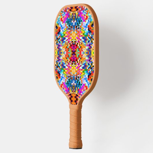 かわいいカラフル抽象芸術の正方形 ピックルボールラケット (左)