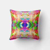 かわいいカラフル抽象芸術は花を渦巻く クッション (裏面)