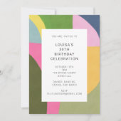 かわいいカラフル抽象芸術アモダンート30歳の誕生日 招待状 (正面)