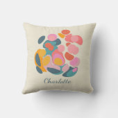 かわいいカラフル抽象芸術シェイプデザインパーソナライズされた クッション (裏面)