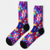 かわいいカラフル抽象芸術ジュエリーテクスチャ ソックス (左)