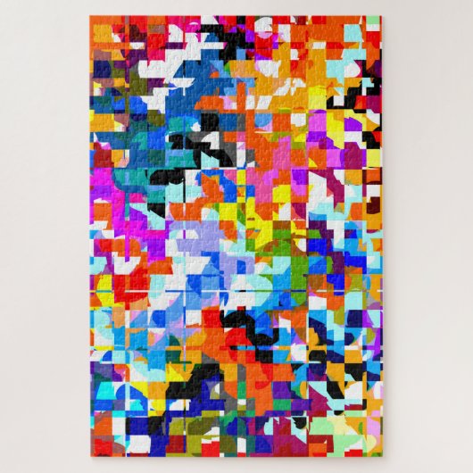 かわいいカラフル抽象芸術スクウェアのノートパソコンスタイル ジグソーパズル (縦)