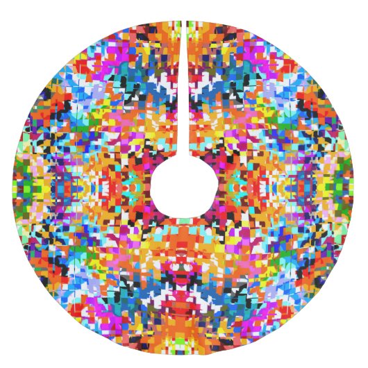 かわいいカラフル抽象芸術スクウェアのノートパソコンスタイル ブラッシュドポリエステルツリースカート (正面)