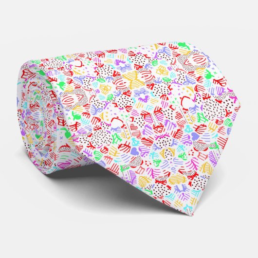 かわいいカラフル抽象芸術ハート ネクタイ (ロール)