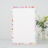 かわいいカラフル抽象芸術ハート 便箋 (スタンド正面)