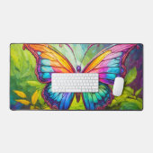 かわいいカラフル抽象芸術バタフライアート デスクマット (キーボード&マウス)