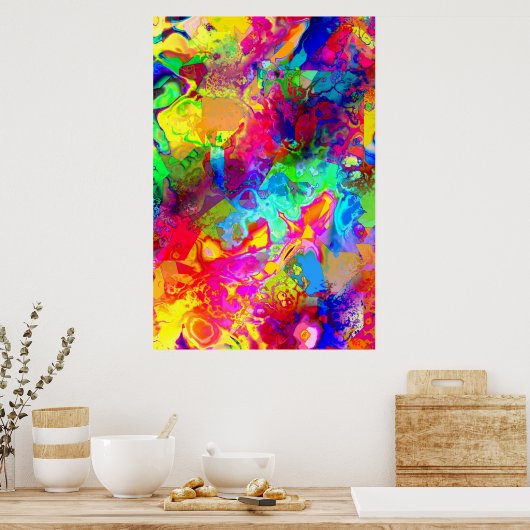 かわいいカラフル抽象芸術ファントム装飾用クッション ポスター (キッチン)