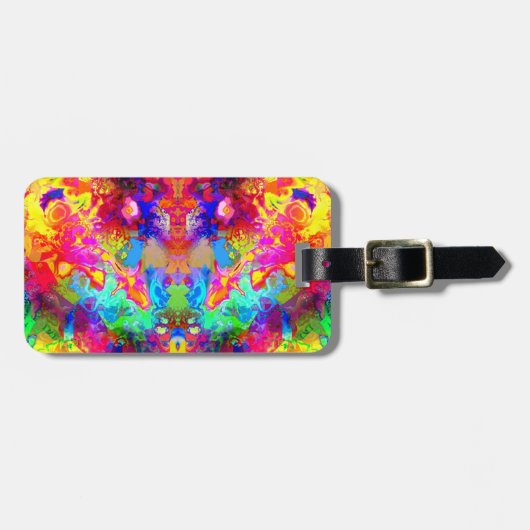 かわいいカラフル抽象芸術ファントム装飾用クッション ラゲッジタグ (正面横)