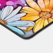 かわいいカラフル抽象芸術フラワーイラストレーション デスクマット (コーナー)