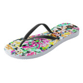 かわいいカラフル抽象芸術フローラ ビーチサンダル (アングル)