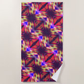 かわいいカラフル抽象芸術ライン装飾用クッションiPhone w ビーチタオル (正面)