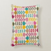 かわいいカラフル抽象芸術レトロチューリップ模様 アクセントクッション (正面(垂直))