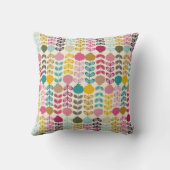 かわいいカラフル抽象芸術レトロチューリップ模様 クッション (裏面)