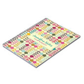 かわいいカラフル抽象芸術レトロチューリップ模様 ノートブック (左側)