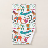 かわいいカラフル抽象芸術動物の子ども バスタオルセット (ハンドタオル)