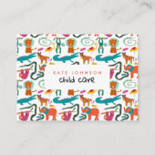 かわいいカラフル抽象芸術動物の育児 名刺 (正面)