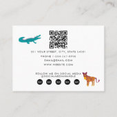 かわいいカラフル抽象芸術動物の育児 名刺 (裏面)