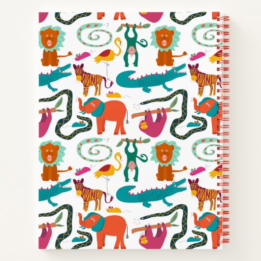 かわいいカラフル抽象芸術動物キッズアートワークのスケッチ ノートブック (裏面)