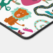 かわいいカラフル抽象芸術動物キッズパターン デスクマット (コーナー)