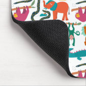 かわいいカラフル抽象芸術動物キッズパターン マウスパッド (コーナー)