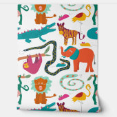 かわいいカラフル抽象芸術動物キッズパターン 壁紙 (ほどく)