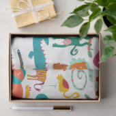 かわいいカラフル抽象芸術動物キッズパターン 薄葉紙 (ギフト)