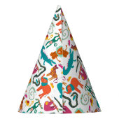かわいいカラフル抽象芸術動物子供の誕生日パーティー パーティーハット (裏面)