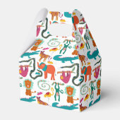 かわいいカラフル抽象芸術動物子供の誕生日パーティー フェイバーボックス (裏面サイド)